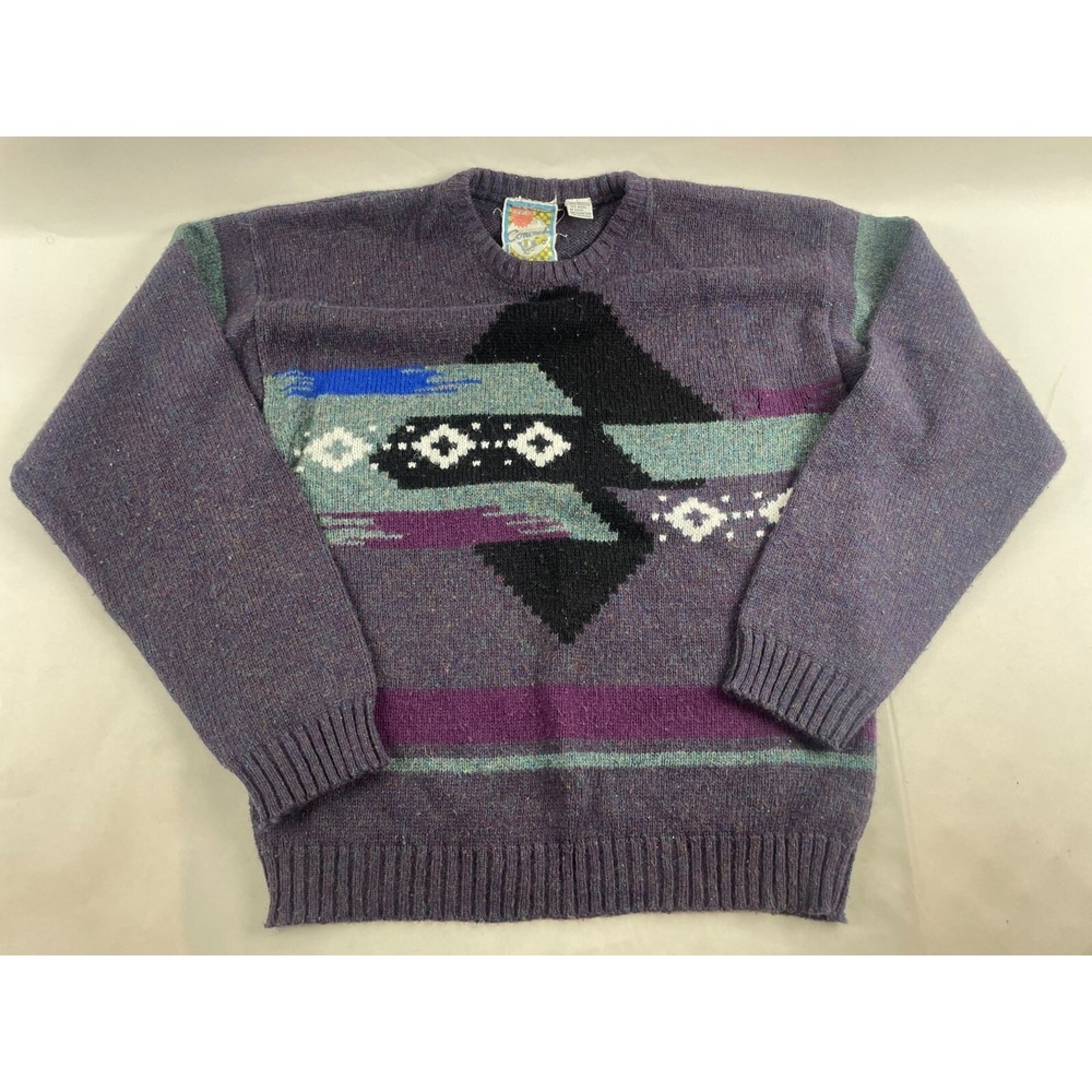 Concrete Sweater, Men's Size Medium, Purple, Pullover, Wool Blend